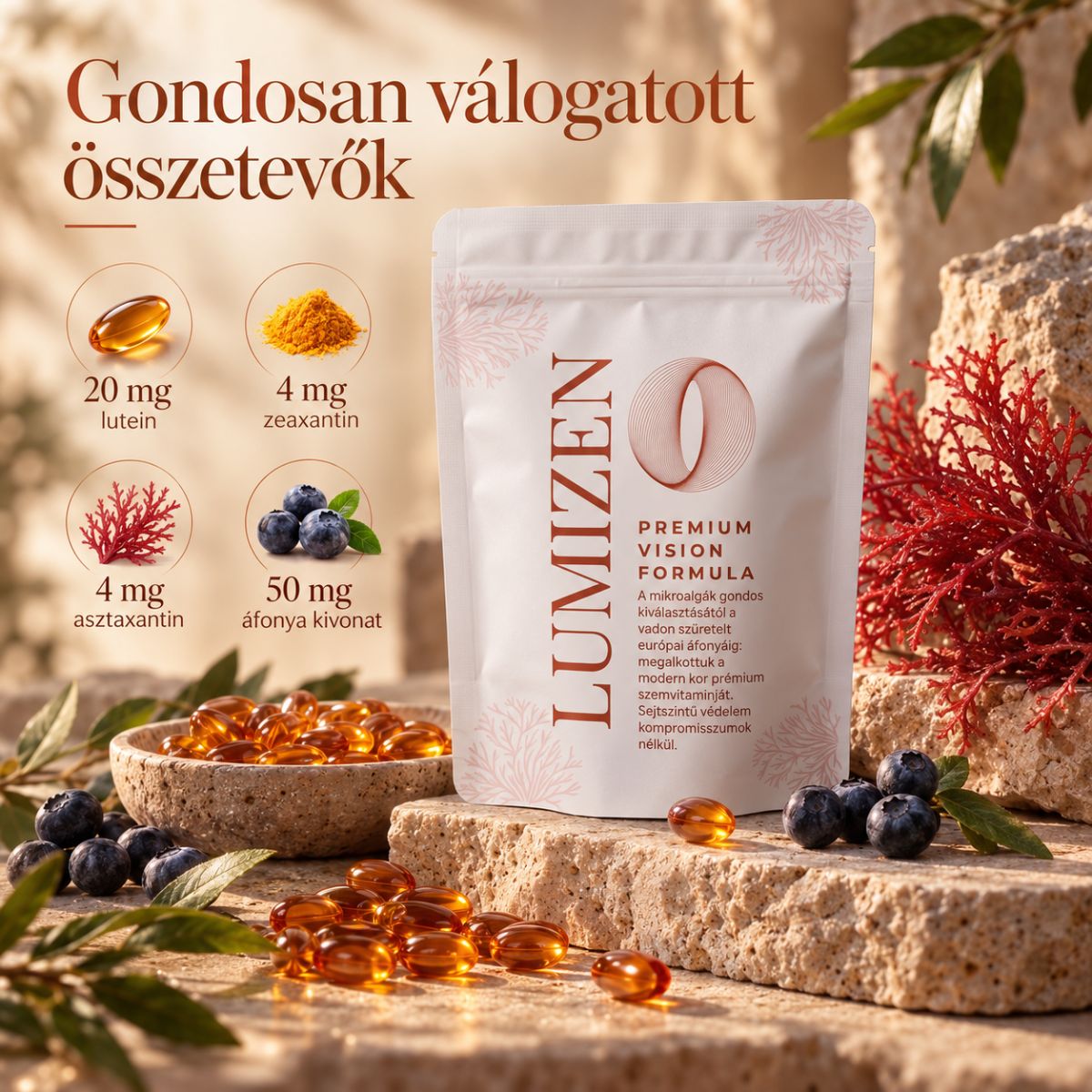 Lumizen Vörösalga olaj - Látásvédő Komplex - Sejtszintű védelem a szemednek