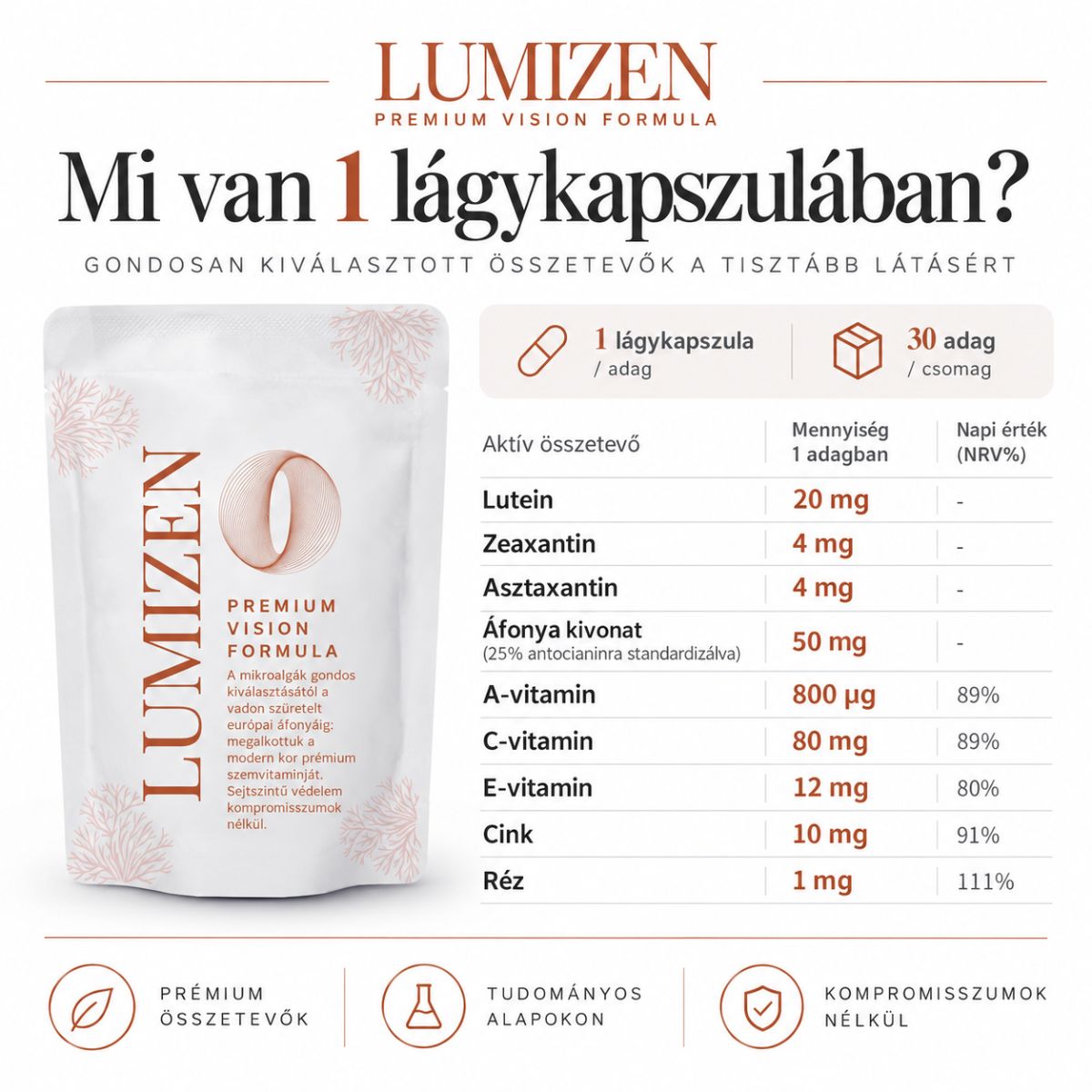 Lumizen Vörösalga olaj - Látásvédő Komplex - Sejtszintű védelem a szemednek
